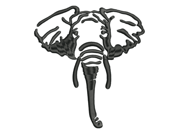 African Elephant Silhouette Embroidery for Holiday Gifts