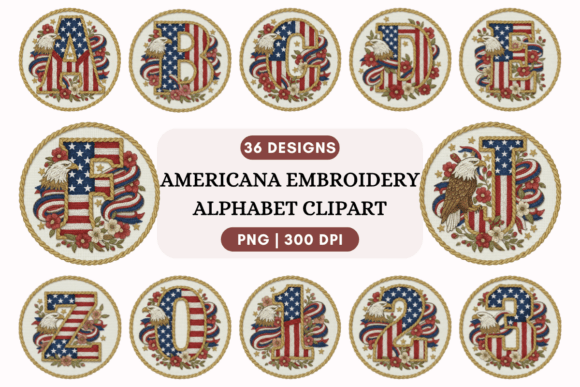 Americana Embroidery Alphabet Clipart Review