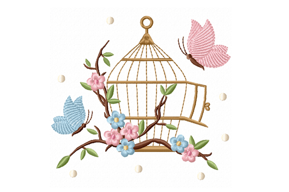 Birdcage with Butterflies Embroidery Review