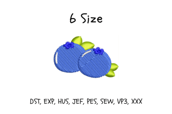 Blueberries Embroidery Design for Holiday Collections