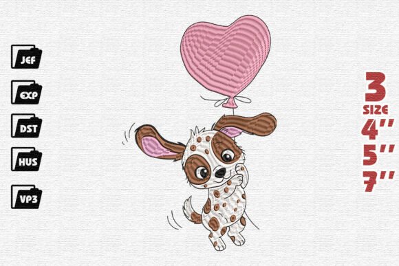 Cute Puppy Heart Balloon Embroidery Review