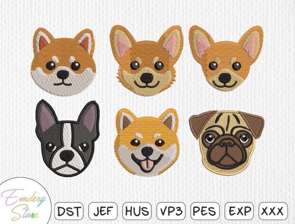 Dog Face Patch Embroidery Design Bundle Review