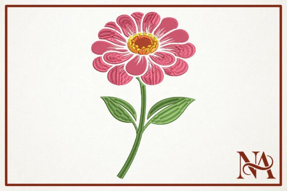 Pink Zinnia Flower Embroidery Design Review