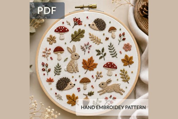 Woodland Embroidery Pattern PDF